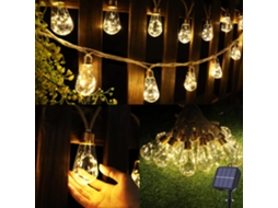 Cordão de Luzes Solares AQUAFORGE com 16 Leds, 8m, à Prova D'água para Decoração Externa