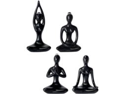 Conjunto 4 Estatuetas Resina Leves Resistentes Elegantes Figuras Abstratas Decorativas Escritórios Cafés GOKOCO