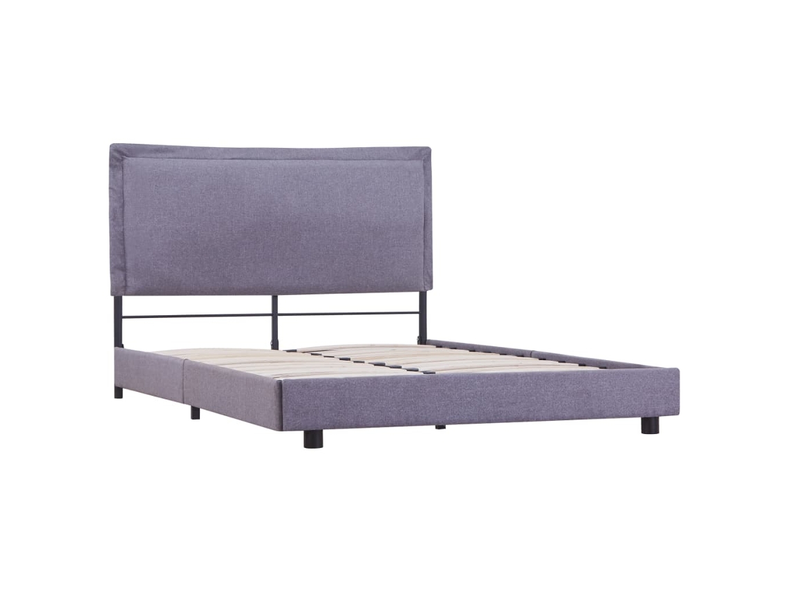 Estrutura de Cama 140x200 Cm Tecido Cinzento claro MAISON EXCLUSIVE