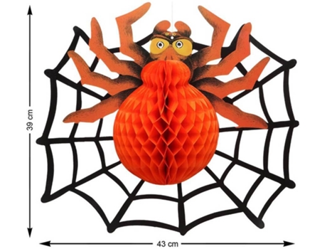 Decorações de Halloween  Lanterna com Aranha e Teia de Aranha (43x39 cm)