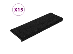 Conjunto de Tapetes de Escada 15 Peças Pretos com Borda Retangular MAISON EXCLUSIVE (65x21x4 cm)