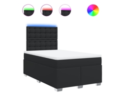 Cama Boxspring com Colchão 120x190 cm Couro Artificial Preto MAISON EXCLUSIVE