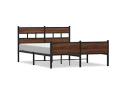 Bed Frame, Bed Frames Vidaxl Marrom Madeira Processada (150 X 200 Cm)