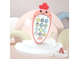 Ats brinquedo Telefone Bebê Silicone Forma de Rabanete Telefone Fingido Interativo Brinquedo Telefone Inteligente Rosa para Bebês