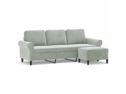 Maison Exclusive - Sofá De 3 Lugares Com Apoio De Pés 180 Cm Veludo Cinzento-claro