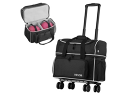 Saco de boliche Vevor 2 bolas e 4 rolos com rodas 400 x 310 x 450 mm