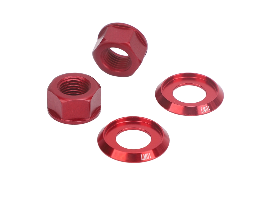 Mali parafuso Porca Cubo Bicicleta M10xp1.0 Liga de Alumínio 2pcs para Bicicleta Fixo Mountain Bike Rodovia Vermelho