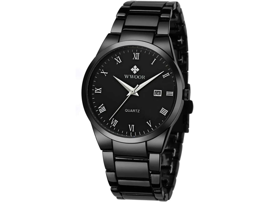 Lurelia Relógio Masculino, Movimento De Quartzo, Analógico, Aço Inoxidável, Resistente À Água, Azul, Dourado