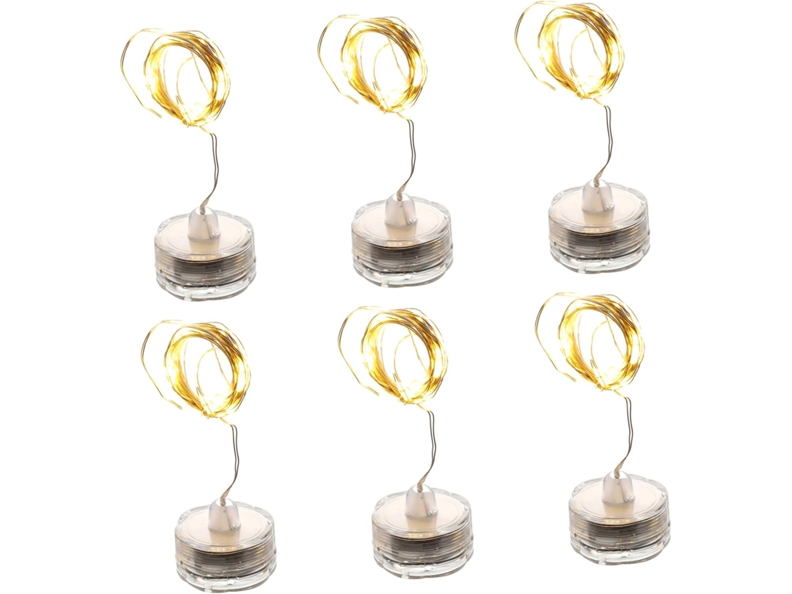 Conjunto De 6 Luzes De Mergulho Led À Prova D'água, Alimentadas Por Bateria, Para Aquário, Decoração De Mesa E Festas.
