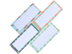 Lote De 4 Blocos-notas Com Motivos De Frutas, Papel Lisse, Portátil, Para Listas De Cursos E Organização