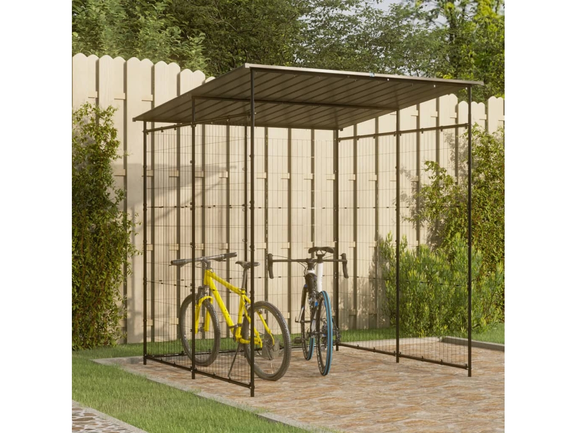 Vidaxl Abrigo Para Bicicletas 190x190x222 Cm Aço Preto