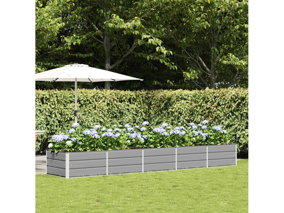 Vidaxl Floreira Cinzento-claro 400 X 80 X 45 Cm Aço