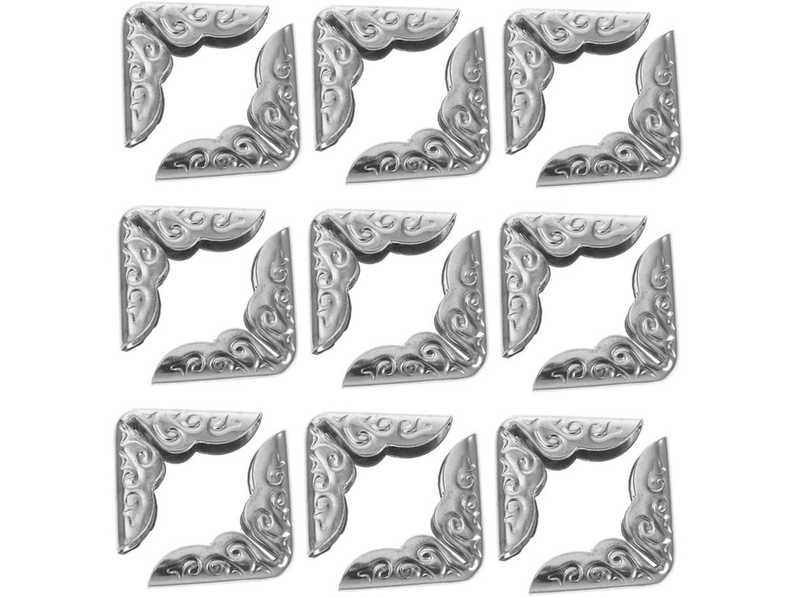 Gleavi Lote De 40 Proteções De Ângulo Em Metal Vintage 14mm Para Álbuns De Fotos Cadernos E Dossiês Moedas