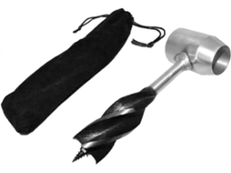 Manual Broca de Supervivência em Aço Carbono para Madeira e Terra com Bolsa de Transporte para Exterior e Jardim