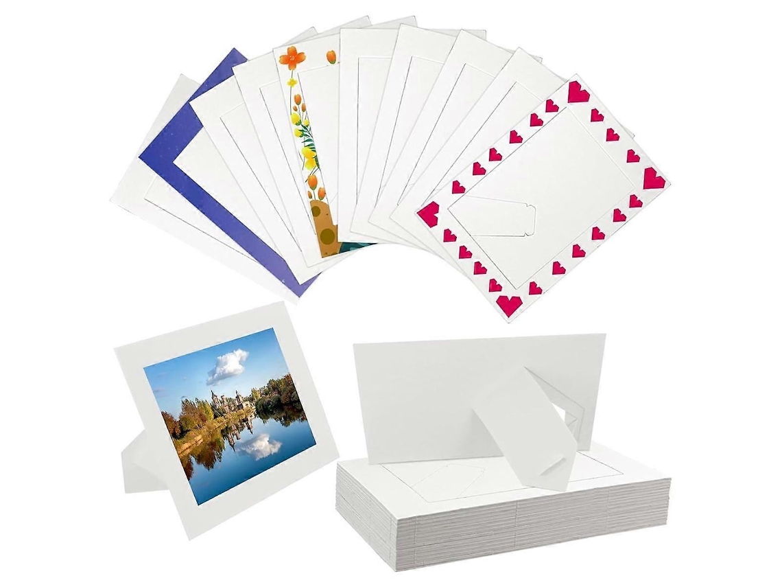 Omni 30 Molduras de Papel para Fotos de 4x6 Polegadas, Molduras de Cartón Branco com Suporte para Exposição Blanco