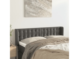 Vidaxl Cabeceira De Cama C/ Abas Veludo 147x16x78/88cm Cinzento-escuro