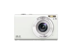 Câmera Digital Uhd 2.7k de 48 Mp com Foco Automático, Zoom Digital de 16x, Câmera de Vlog para Iniciantes Adultos, Tela JYTGALX (branca)