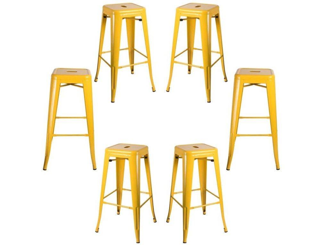 Pack 6 Bancos Torix Altos - Amarelo