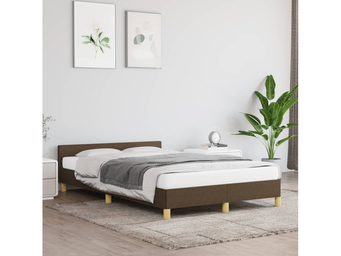 Estrutura De Cama Sem Colchão 120x190cm Castanho Escuro