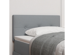 Cabecero de cama acolchado con botones en color gris claro de 100 cm de tela
