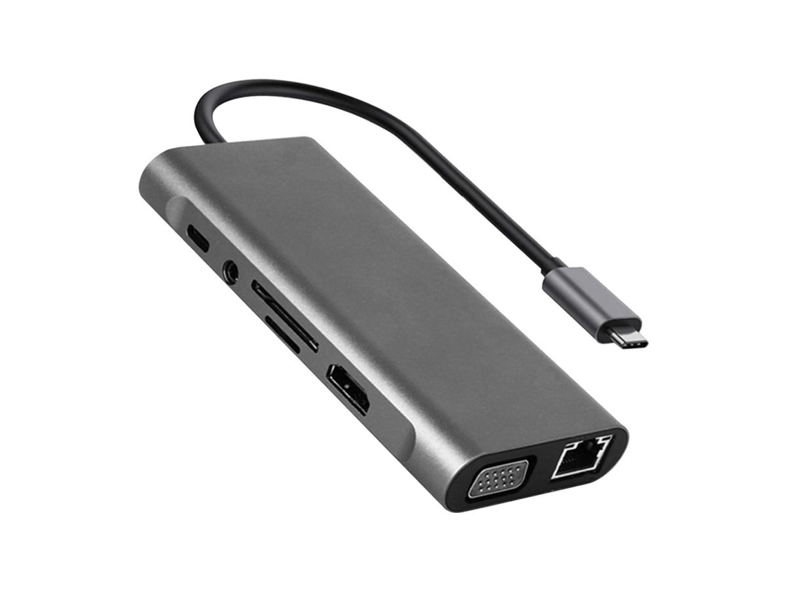 Lurelia Hub Usb-c 11 Em 1 Com 4k, Hdmi, Vga, Sd/tf, 100w, Áudio 3,5 Mm Para Ipad E Macbook