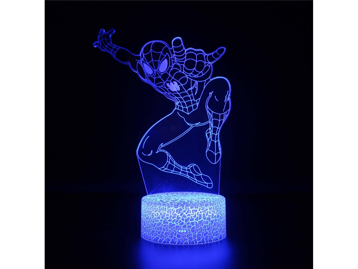 Lmpada Led 3d Do Homem Aranha Nattljus Com Controle Por Toque, Modelo Us. Aquaforge