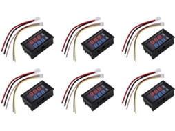 Amperímetro Digital Led Dc 0-100v 10a Display Duplo Em Vermelho E Azul