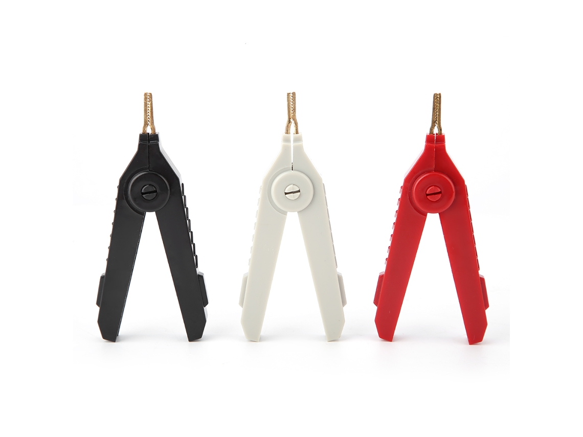 3pcs Clipe de Jacaré Kelvin P2004 Lcr Teste Cobre Revestido Ouro 32a Abs Isolado