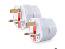 Adaptador De Tomada Duplo Para Reino Unido, Schuko Tipo G, Compatível Com Tomadas França E Reino Unido, Adaptador De Viagem Compacto, Compatível