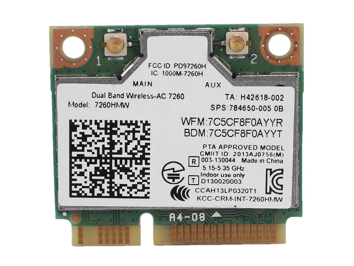 Lurelia Placa Wi-fi Mini Pcie Ac1200 Ac7260 Wi-fi 5 867 Mbps 1200 Mbps Dual Band 2,4/5 Ghz Bluetooth 4.0