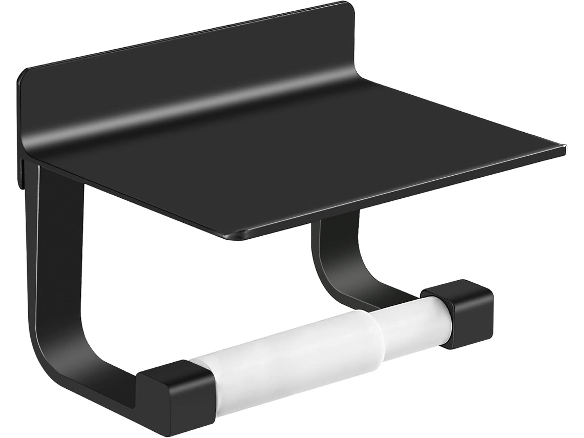 Suporte para Papel Higiênico Suporte para Papel Higiênico com Adesivo Forte Suporte para Papel Higiênico, Autoadesivo, Alumínio Prata BRILVIBERA
