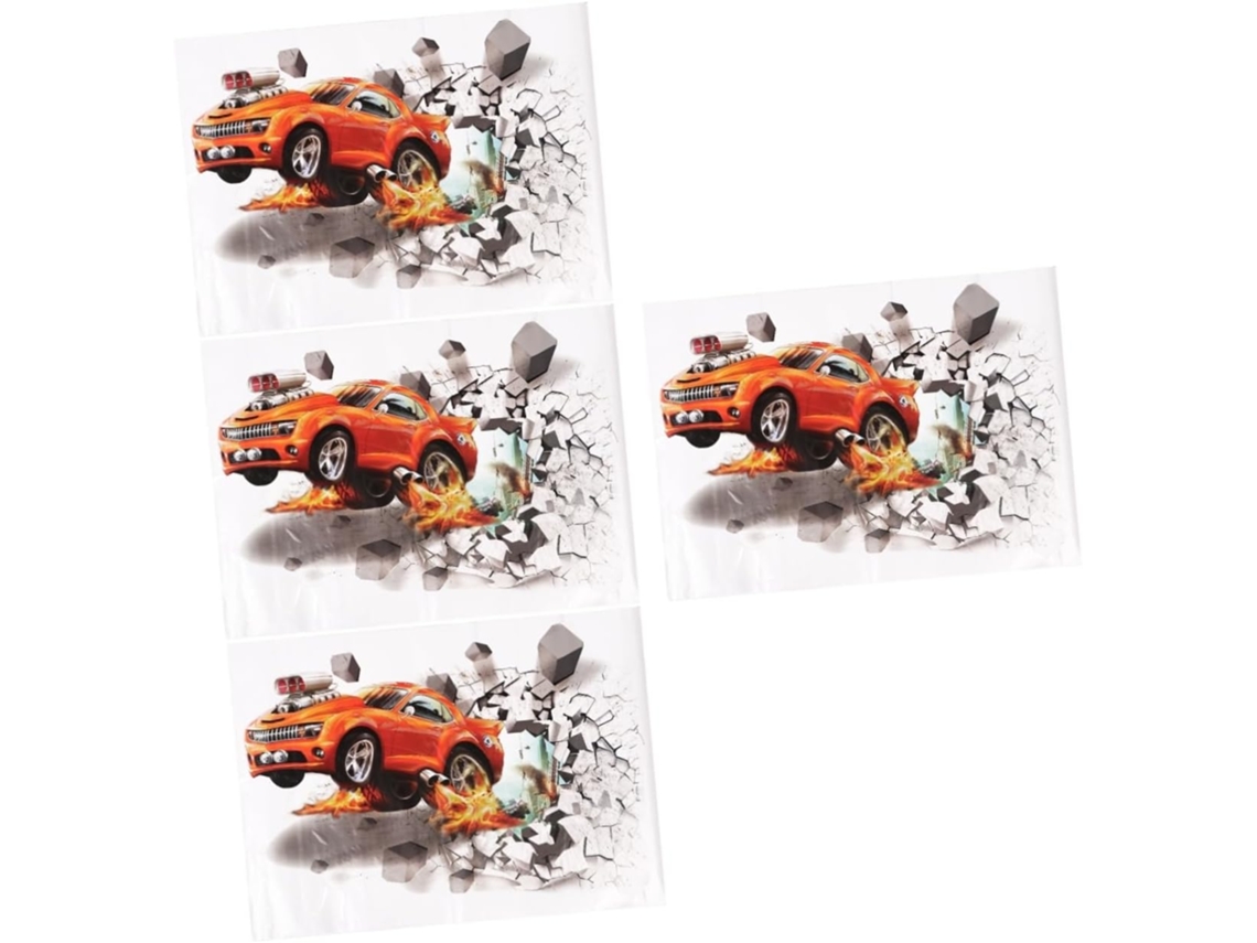 Conjunto de 4 Adesivos 3d para Parede Ou Janela com Tema de Carros. Ideal para Decoração. SFUSHOS
