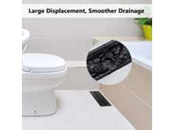 Ralo de Chão AQUAFORGE retangular em Aço Inoxidável Preto, 20x10cm, com Filtro Duplo para Chuveiro, Vaso e Banheira