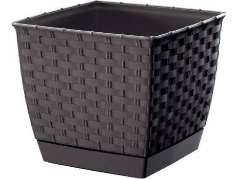 Vaso  Ratolla Square (Castanho - 14.5 x 14.5 x 12.6 cm)