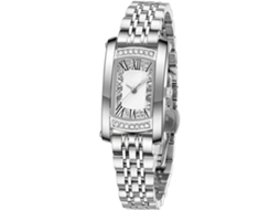 Vestido de Luxo Feminino Strass Aço Inoxidável À Prova DÁgua Quartzo Data Relógio Luminoso