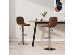 Vidaxl Bancos De Bar 2 Pcs Tecido Castanho