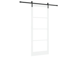 Porta Deslizante Com Conjunto De Ferragens Orkdal Branca Vidaxl Branco Metal (93 X 232 Cm)