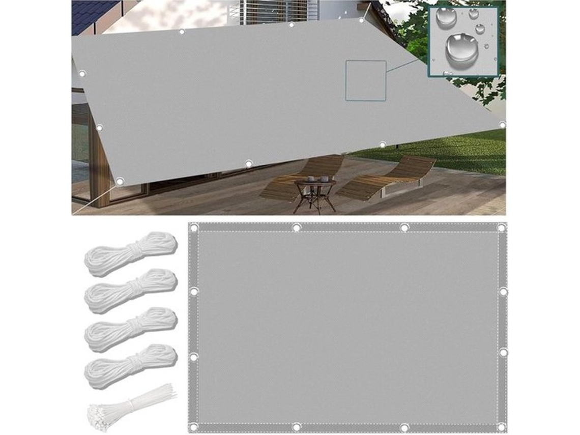 Pano De Sol Para Exterior - Proteção Uv - 3 X 3 M - Cinzento Claro