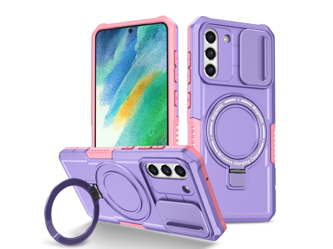 Capa Zruxe Compativel Com Samsung Galaxy S21 Fe 5g (camshield - Magsafe - Tpu - Híbrido - Pc - Rosa Roxo)
