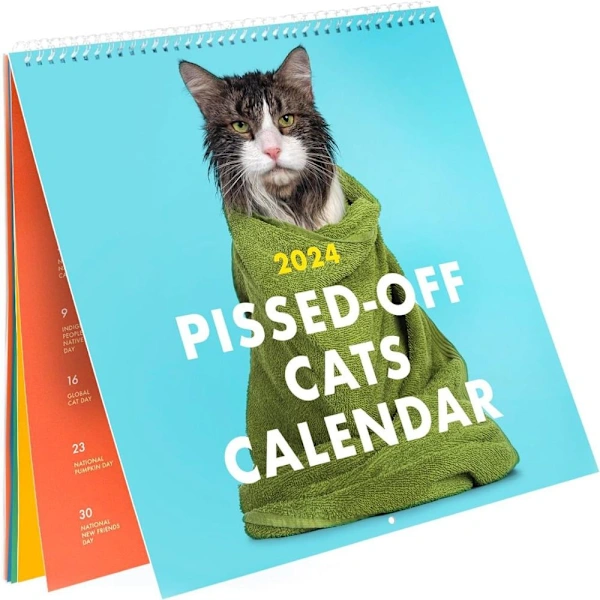 Calendário de Parede Angry Cats 2025 BRILVIBERA