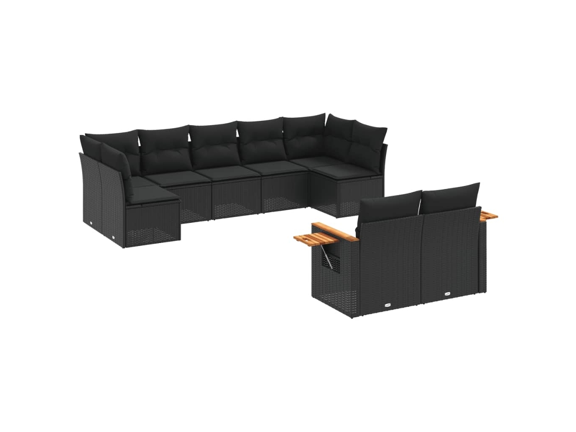 Garden Sofa Set, Garden Sofa Sets Vidaxl Preto Rattan / Vime (n/a)