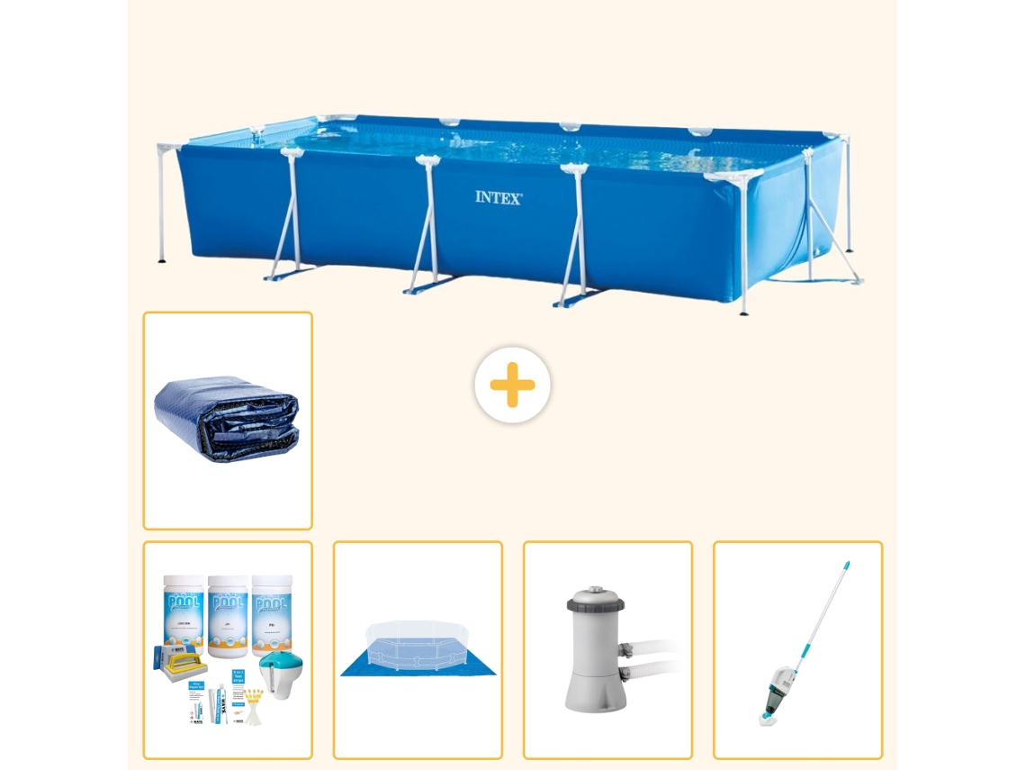 Intex Piscina Com Estrutura Retangular - 450x220x84 Cm - 6-peças S20077