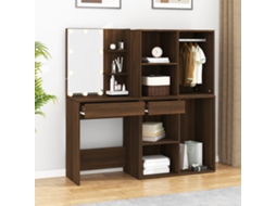 Led Dressing Table With Cabinets, Led Dressing Tables With Cabinets Vidaxl Marrom Madeira Processada (n/a)