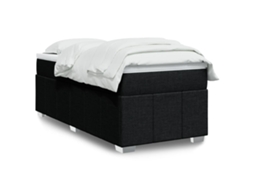 Vidaxl Cama Com Molas/colchão 90x200 Cm Tecido Preto