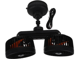 Ventilador De Carro Com 3 Velocidades Ajustáveis, Ventosa Dupla Na Cabeça, Rotação De 360°, Fluxo De Ar Potente, Para