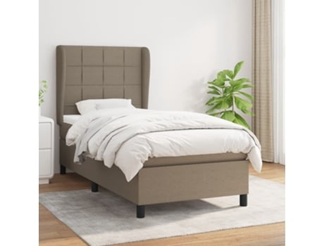 Cama Box Spring VIDAXL (Cinzento - Tecido - 193 x 93 x 128 cm)