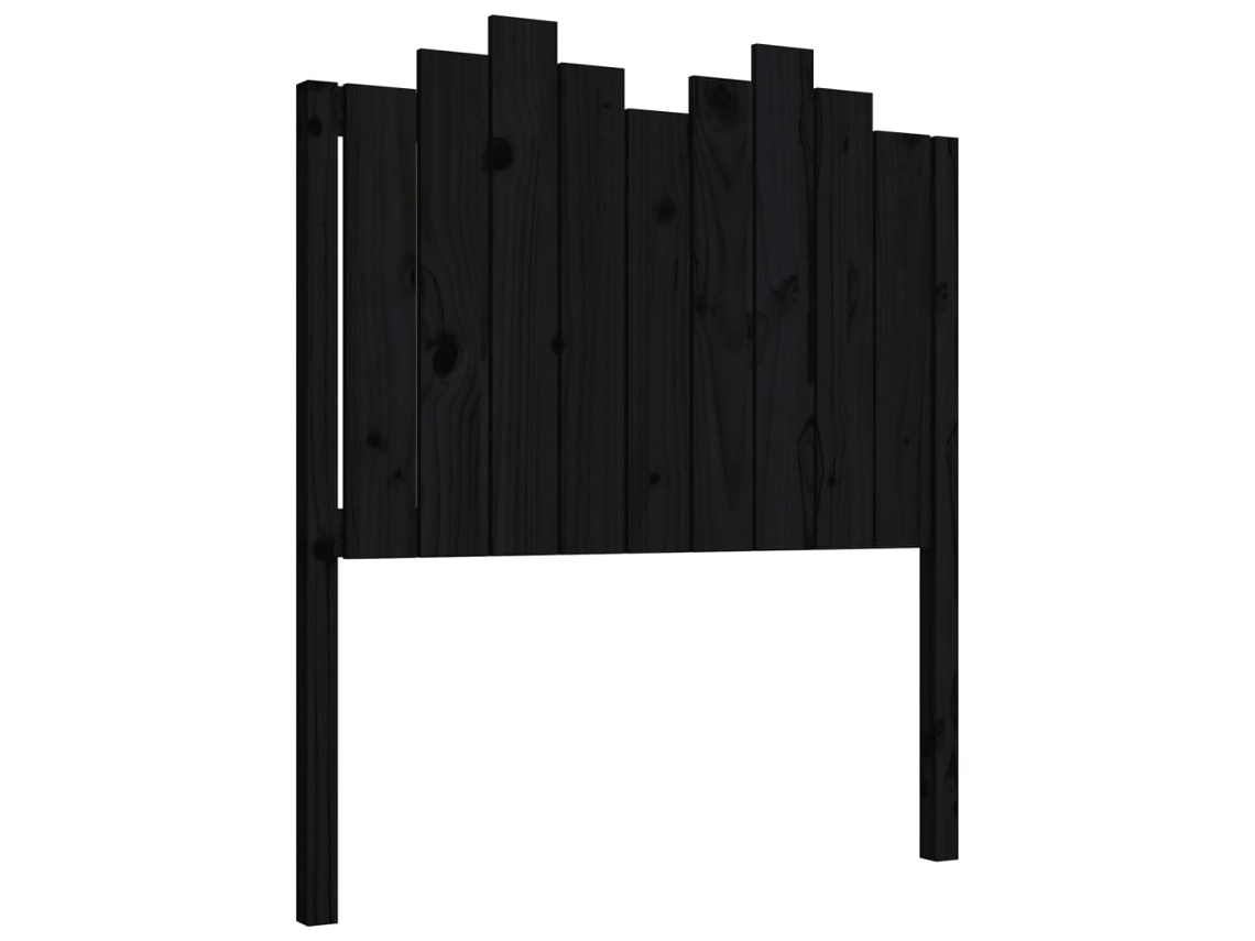Cabeceira de Cama 96x4x110 Cm Pinho Maciço Preto MAISON EXCLUSIVE