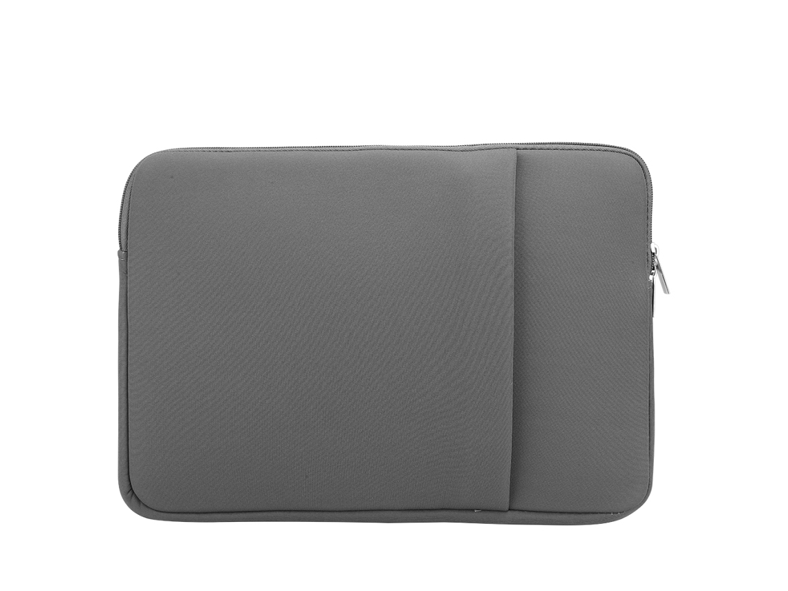 Bolsa Para Laptop (forrada Com Pelúcia E Zíper) Notebook Cinza De 13 Polegadas