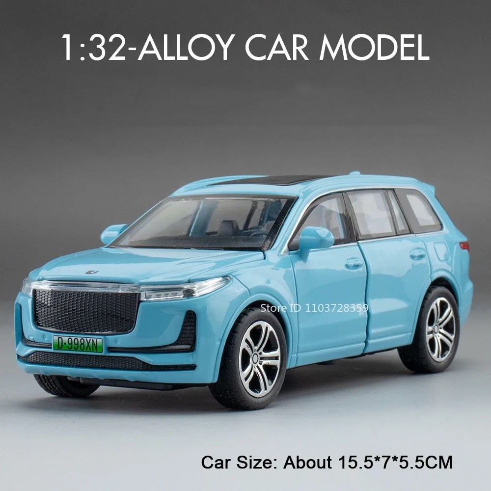 (one Blue) Escala 1:32 - Miniatura De Carro, Portas Que Abrem, Simulação De Som E Luz, Brinquedo De Metal Fundido