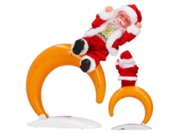 Primerox boneca Papai Noel de Natal Dançante com Base Lua Decorativo Brinquedo Presente para Crianças